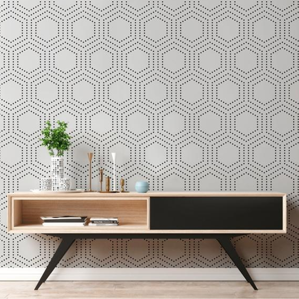 Geometric wall paint grey - walltek paint